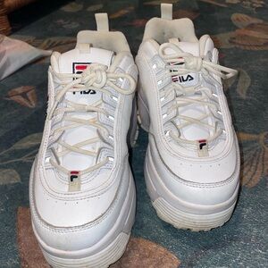 Fila White Platform Sneakers